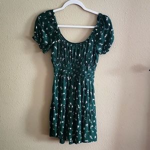 Hollister Green Floral Dress